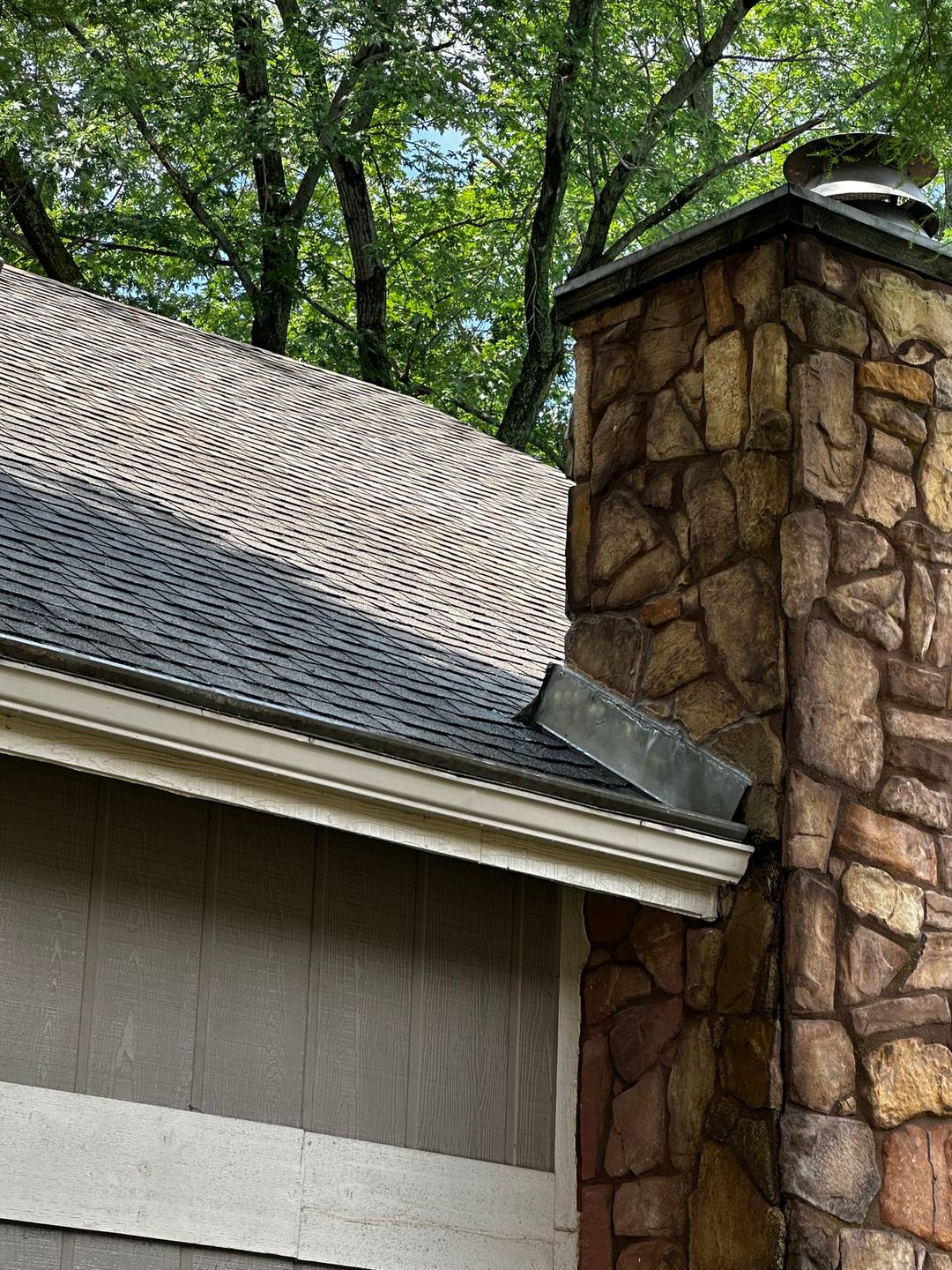 Same gutter after gutter cleaning, Derby, KS