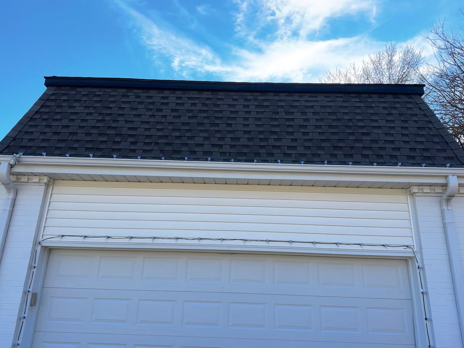 Garage roof after roof cleaning, El Dorado, KS